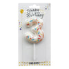 Donut Print Wax Number Cake Candle, Digits 0-9, 3 / White / 3 / Pink / 3 / Blue