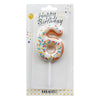 Donut Print Wax Number Cake Candle, Digits 0-9, 6 / White / 6 / Pink / 6 / Blue