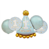 First Birthday 5 in 1 Foil Balloons - Blue