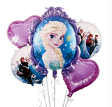 Frozen Theme 5 in 1 Foil Balloons Bouquet Set [5 Pcs]
