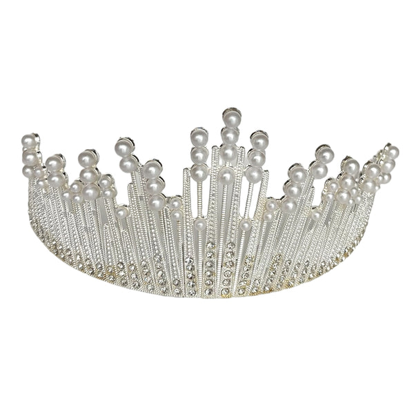 Glass Beads Bridal Tiara Hair Crown-funzoop-thepartyshop