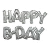 HAPPY BDAY Foil Banner - Silver 14"-funzoop-thepartyshop