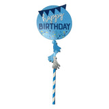 Happy Birthday Flags Cake Topper - Blue-funzoop-thepartyshop