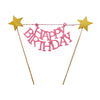 Happy Birthday Golden Stars Cake Topper - Funzoop-thepartyshop