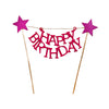 Happy Birthday Golden Stars Cake Topper - Funzoop-thepartyshop