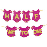 Half-Way to One Banner (Pink)-funzoop-thepartyshop