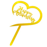 Happy Anniversary Acrylic Cake Topper - Assorted (1 Pcs)