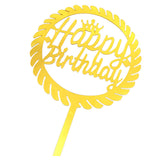 Happy Birthday Acrylic Cake Topper - Assorted (1Pcs)