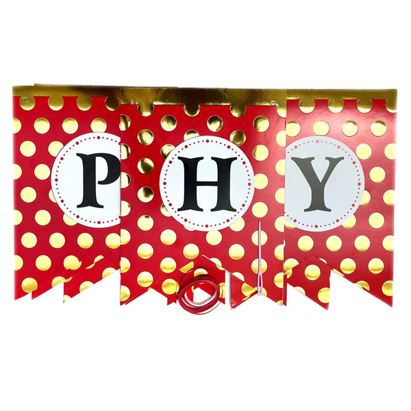 Happy Birthday Polka Dot Paper Wall Banner - Red