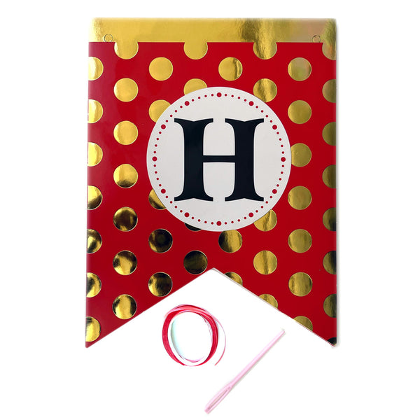 Happy Birthday Polka Dot Paper Wall Banner - Red