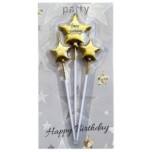 Happy Birthday Star Shaped Chrome Candles Set-funzoop-thepartyshop