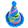 Happy Birthday Striped Paper Cone Cap - Pink or Blue
