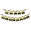 Happy Birthday Banner Black & White Eva Wall Banner-funzoop-thepartyshop