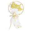 Happy Birthday 3D Fabric Cake Topper, Colour Options, 1 Pc, White