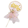 Happy Birthday 3D Fabric Cake Topper, Colour Options, 1 Pc, Pink