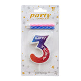 Rainbow Gradient Number Candles - Available in Digits 0 - 9