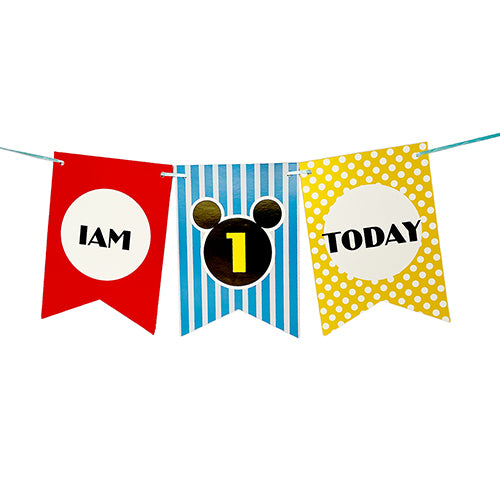 I Am One Today Wall Banner (Red)-funzoop-thepartyshop