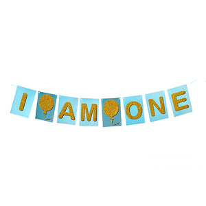 I AM ONE Balloons Theme Wall Banner - Blue-funzoop-thepartyshop