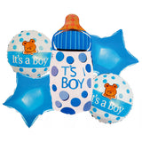 It's A Boy 5 in 1 Foil Balloons Set