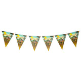 Jungle safari birthday wall banner hanging decoration featuring animal-themed artwork for kids party backdrop from Funzoop The Party Shop