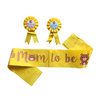 MOM TO BE Sash with MOMMY and DADDY to be badge - Yellow-funzoop-thepartyshop