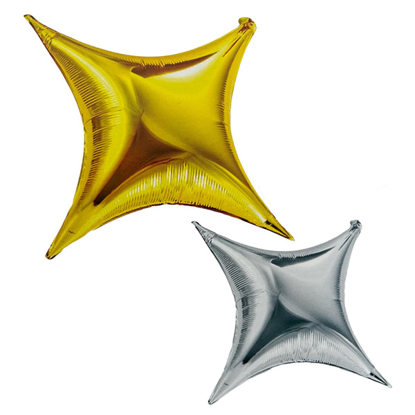Multicolour Four Point Star Foil Balloon