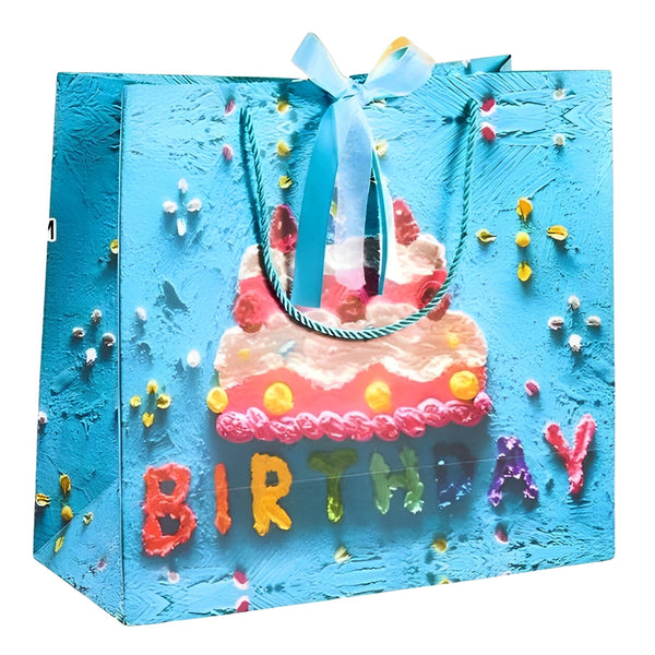 Oil Painting Print Thick Paper Gift Bag, 35 x 32 x 15