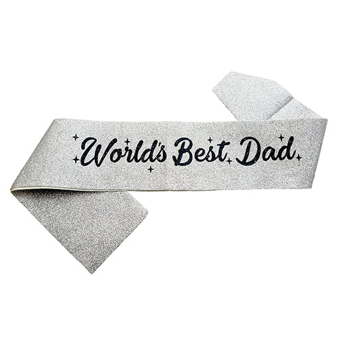 World's Best Dad Glitter Sash