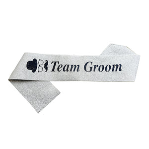 Team Groom Glitter Sash - Silver