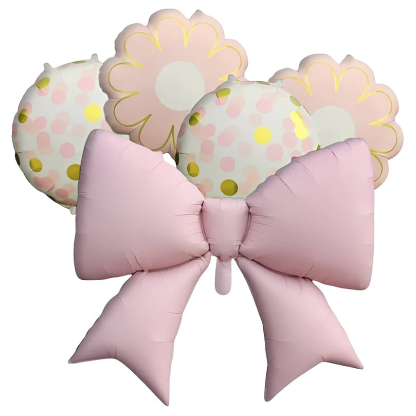 Bow Shaped 5 in 1 Foil Balloon - Blue & Pink