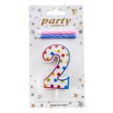 Polka Dots Number Candle - Available in Digits 0 - 9