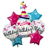 Royal crown birthday foil balloon bouquet with metallic party decoration design from Funzoop The Party Shop