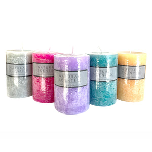 Marble Finish Scented Pillar Candle - Premium Decorative Aroma Candle (Assorted)