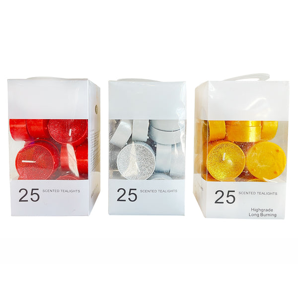 scented glitter tealight candles assorted colors decorative aroma tealights for party decor and gifting Funzoop The Party Shop
