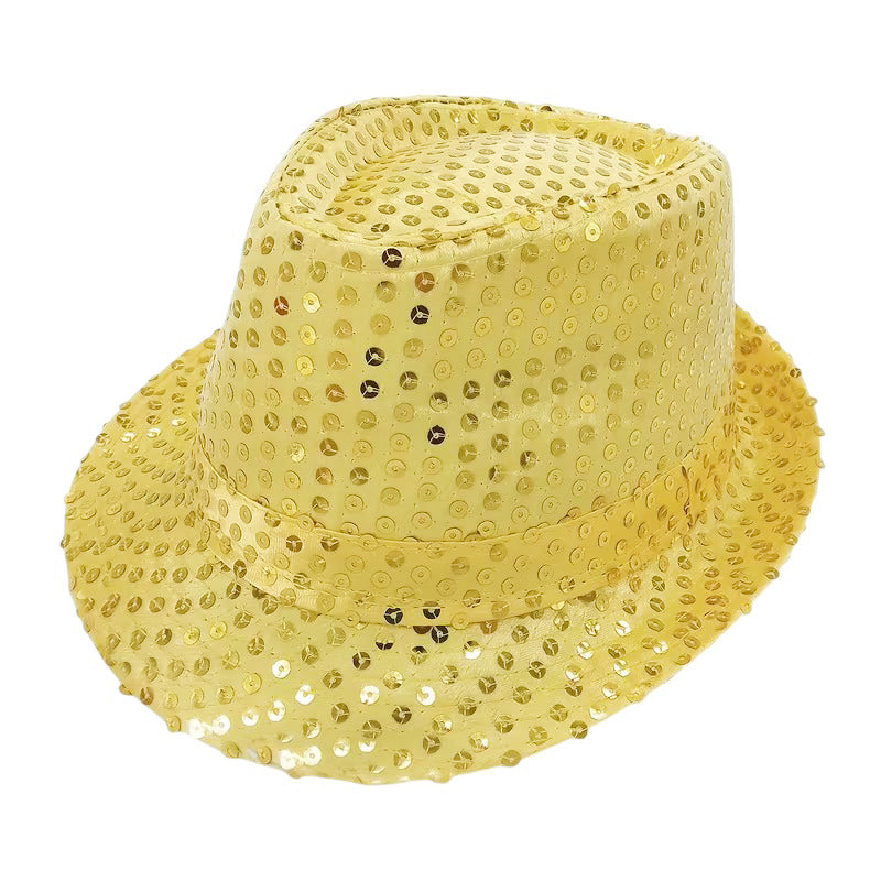 Sequin Fabric & Plastic Party Hat - 5 Colours (1 Pc)