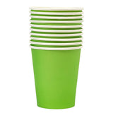 solid color green paper cups set of 10 disposable party drinking cups for birthday tableware Funzoop