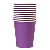 solid color purple paper cups set of 10 disposable party drinking cups for birthday tableware Funzoop