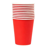 solid color red paper cups set of 10 disposable party drinking cups for birthday tableware Funzoop