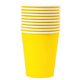 solid color yellow paper cups set of 10 disposable party drinking cups for birthday tableware Funzoop