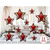 Red star swirl hanging decorations