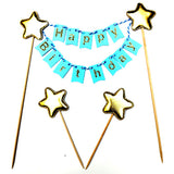 Stars Flag Buntings Cake Topper Kit BLUE - FUNZOOP