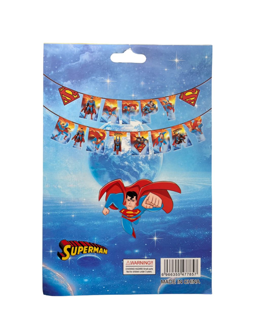 Superman Paper Birthday Wall Banner - Blue & Red