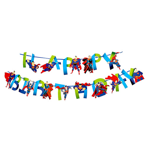 Superman Theme Birthday Wall Banner-funzoop-thepartyshop
