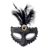 Venetian Party Feather Eye Mask - Assorted Colors (1 Pcs)