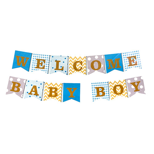 WELCOME BABY BOY Wall Banner Blue – FUNZOOP