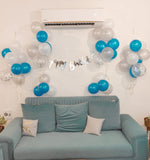 White and Blue Simple Birthday Decor [ BD36 ]