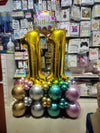 Number Centerpiece with Crome Balloons [ CC39 ]