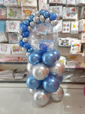 Blue and Silver Centerpiece with Bobo Balloon [ CC36 ]