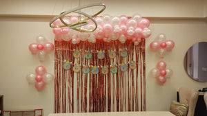 Pink and White Home Decor with Curtain [ BD123 ]