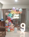 Half Arch Balloon Decor with Sequins Panel and Marquee Lights [ BC20 ]